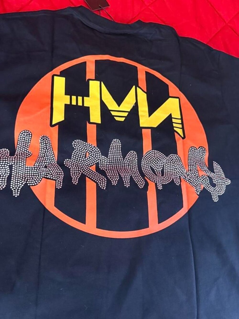 Uni-Sex Rhinestone logo-graphic Tee Sz Xl*HARMONY*  Craziness wherever I Go